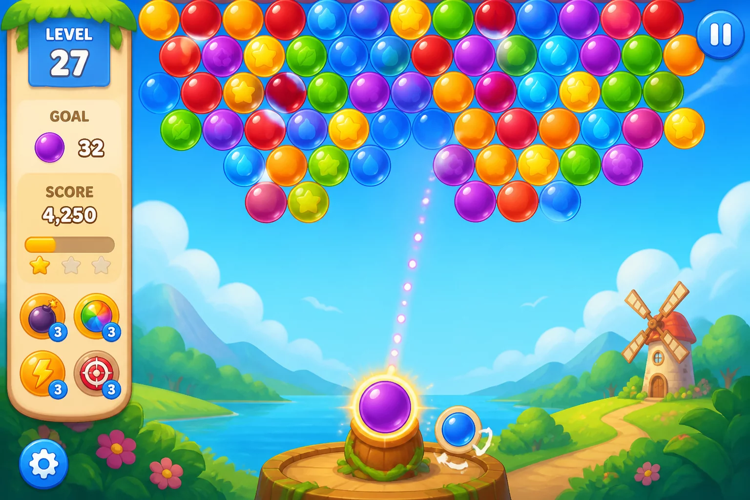 Bubble Shooter Particles Pop