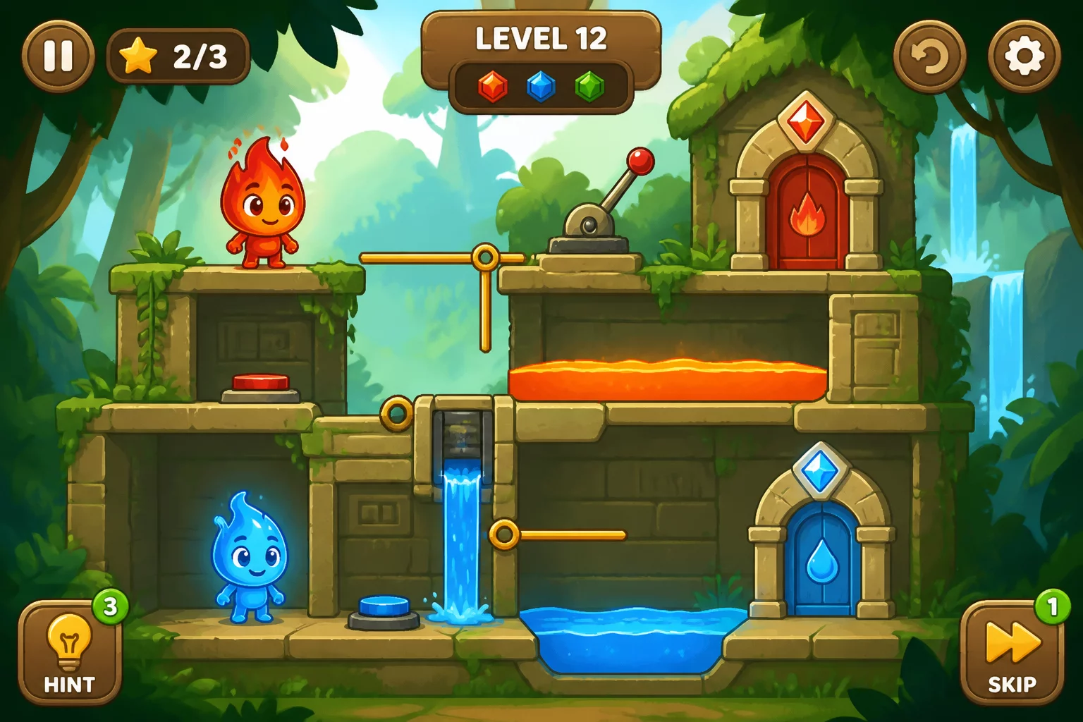 Fireboy and Watergirl: The Forest Temple Maze