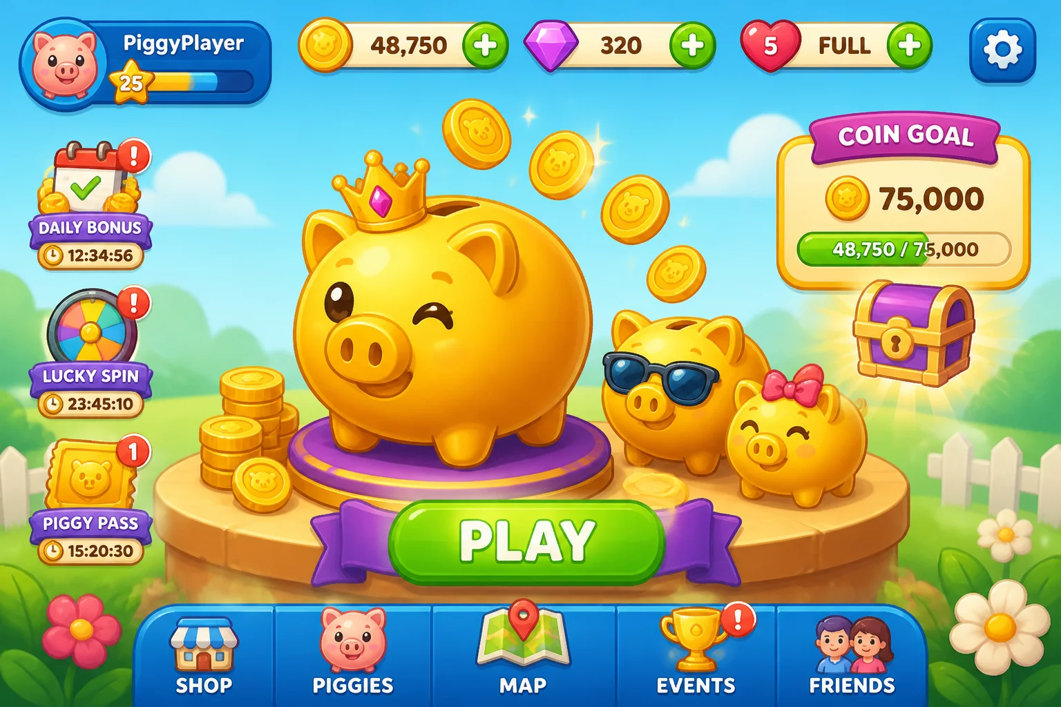 Lucky Gold Piggies Coin